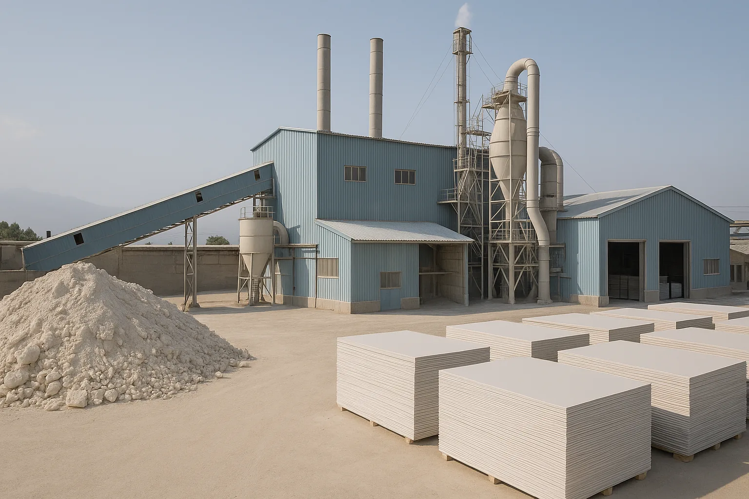 Гипсокартон жана гипс порошогун өндүрүү